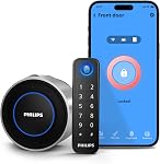 Philips Wi-Fi Smart Lock, transformez votre Deadbolt existant en une porte intelligente, intégrée WiFi, APP Télécommande, Entrée sans clé, Auto-Lock, Alarme multiple - Noir mat