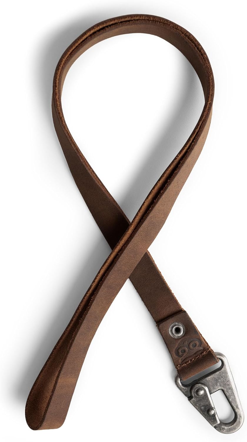 Hide & Drink, Lanyard Keychain for Men and Women, Neck Strap with Hook, ID Holder, Full Grain Leather, Handmade