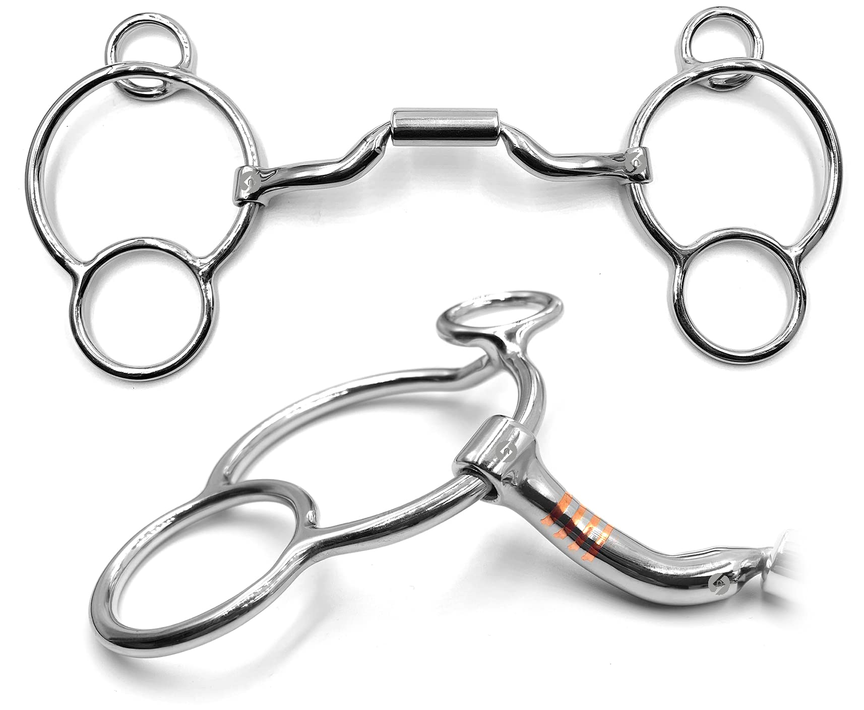 Western Degree Universal Horse Bit Snaffle with Copper Inlay and roller (6.25")
