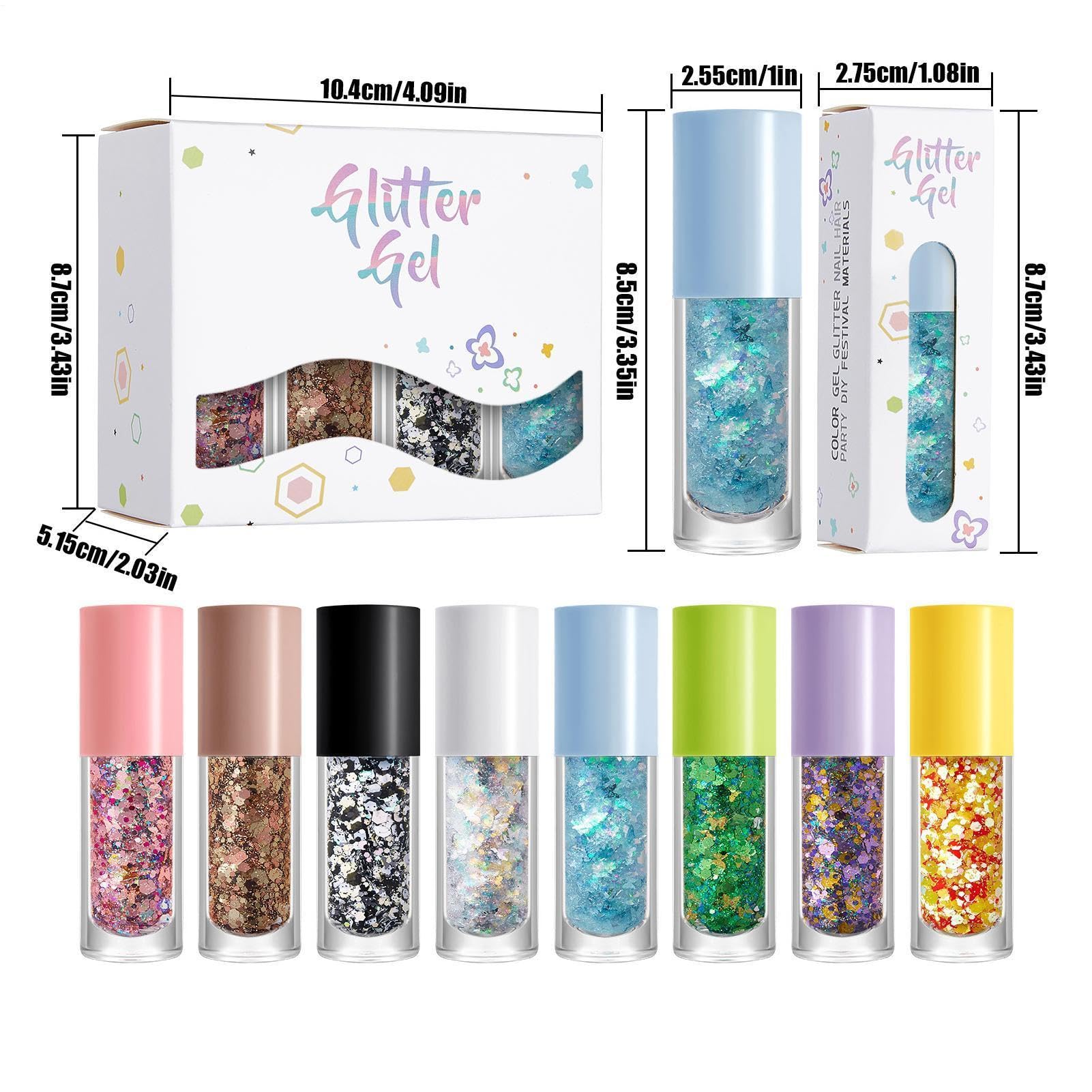 Gel Glitter Per Il Viso Brillantini Luccicanti Scintillanti E Bagliori | Gel Glitter Per Il Corpo per Bambini e Ragazze Donne Uomini di Calcio Compleanno Parata Concerto Festival Sfilata