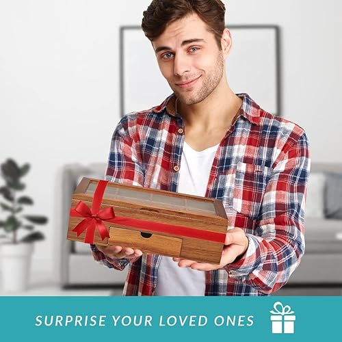 Miniatura 8 de Homeries - Juego de 80 bolsas de té surtidas de cajas de regalo de alta calidad por Homeries Caja organizadora de bolsas de té de madera con más de