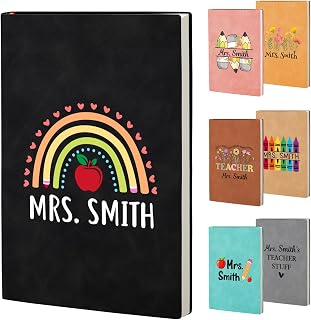 Personalized Teacher Notebook,Back To School Teacher Gifts For Women Men,Leather Custom Teacher Journal With Name, Teacher Appreciation Gifts,First Day Of School Thank You Christmas Gifts For Teachers