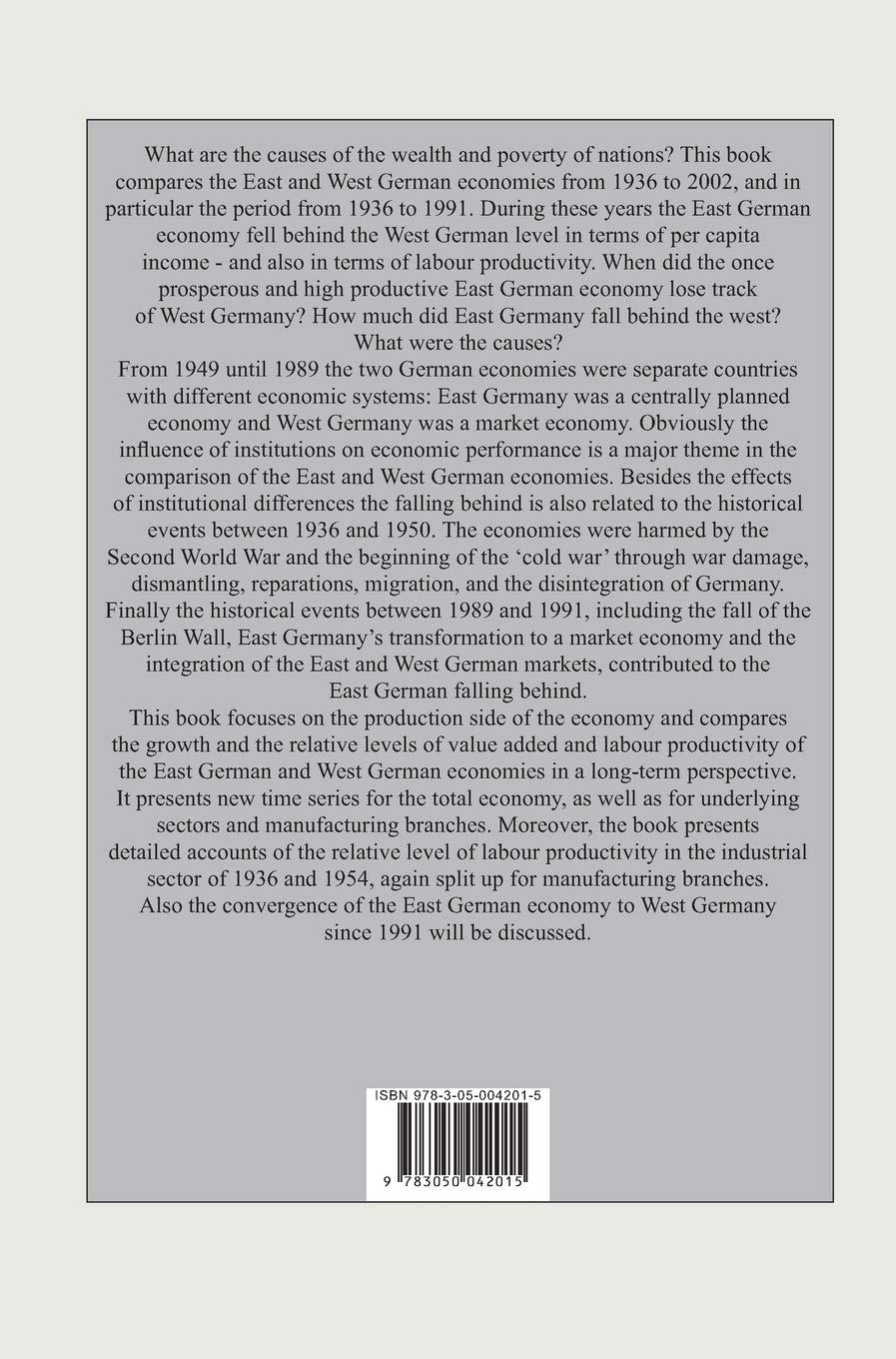 Planning Ahead and Falling Behind: The East German Economy in Comparison with West Germany 1936-2002 (Jahrbuch für Wirtschaftsgeschichte. Beihefte, 8, Band 8)