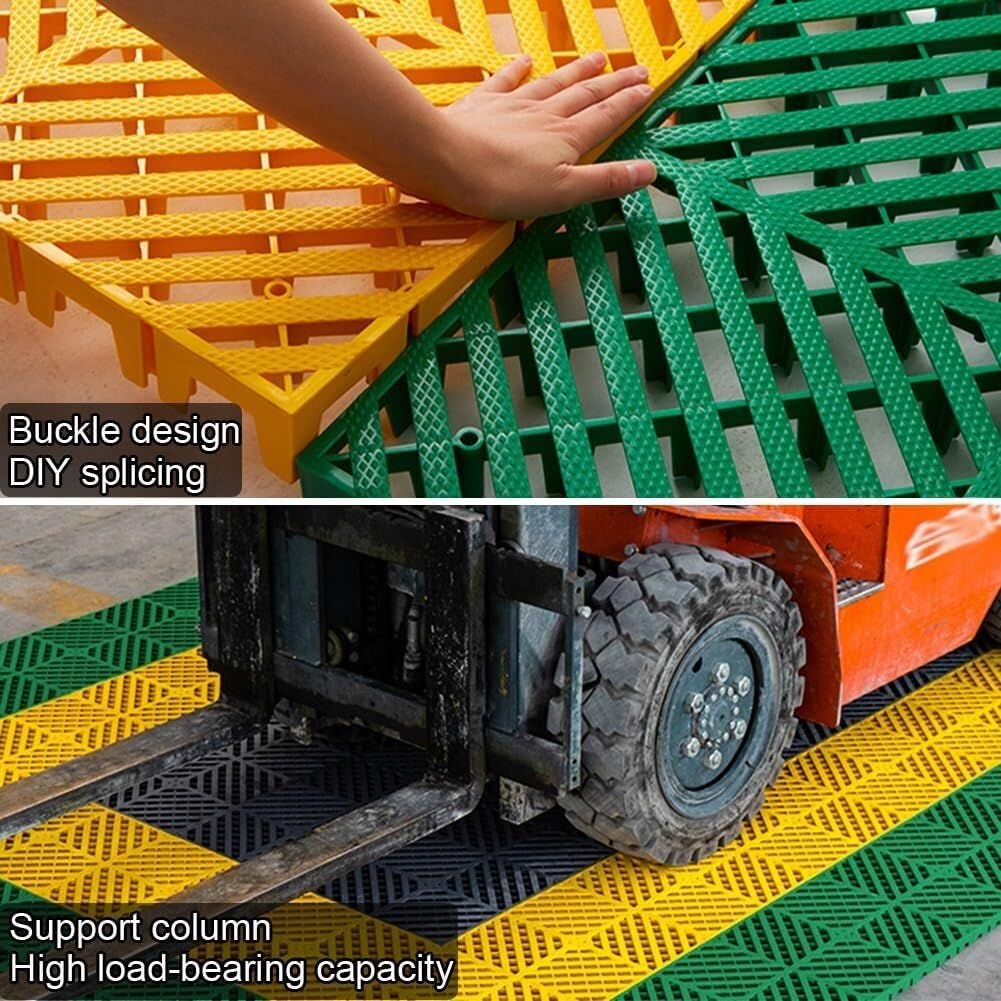 ModuPlastic palety maty drenażowe antypoślizgowe płytki podłogowe do GanDisplay DurabBlack do użytku na zewnątrz/wewnątrz łatwy do czyszczenia plastikowy system blokujący