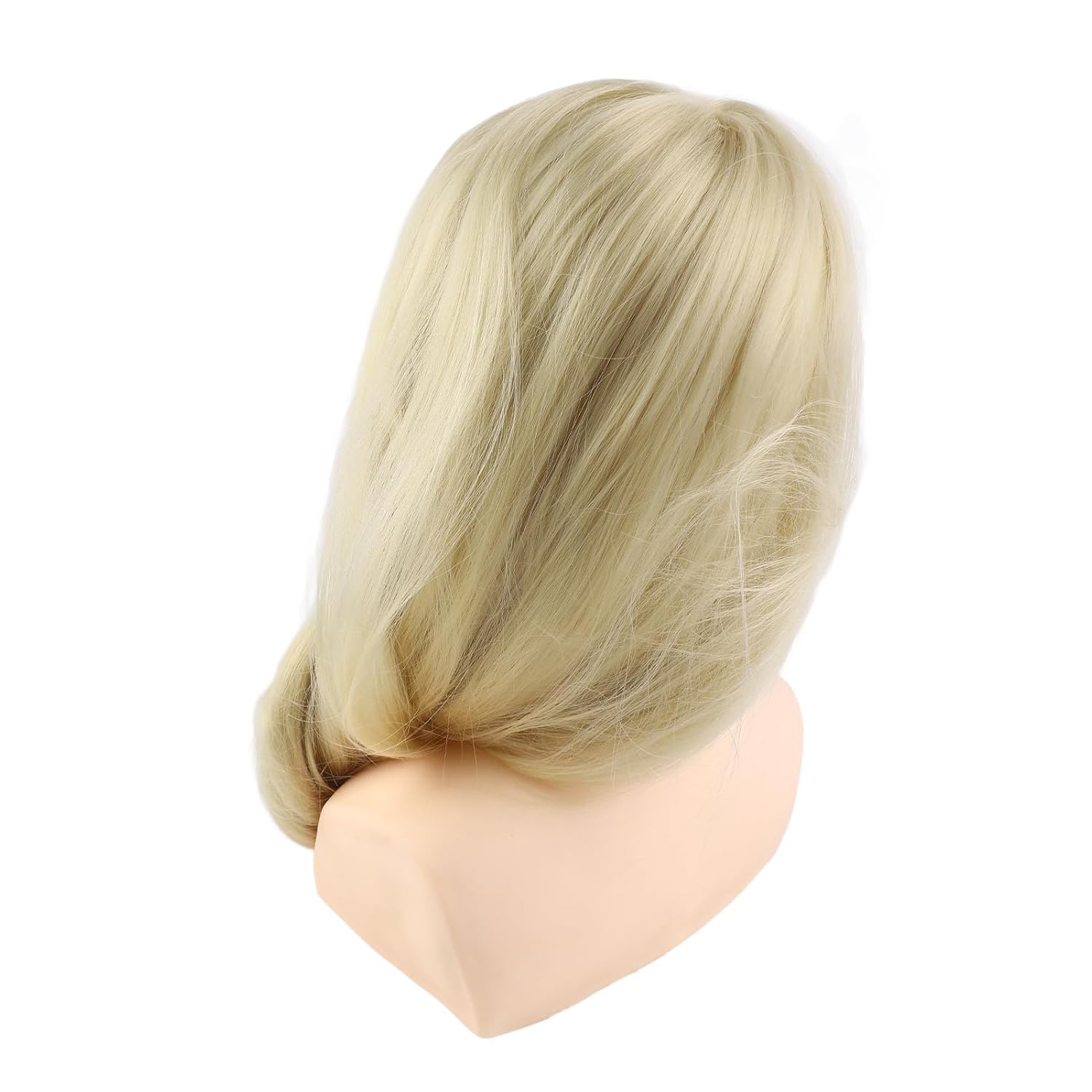 BRRNOO Mannequin Head, Mannequin Head Human Cosmetology with 70% Real Human 1 Beige Dummy, Hairdressing Tool, 70% Hair, 20% Animal Hair,10% Fiber, Plastics