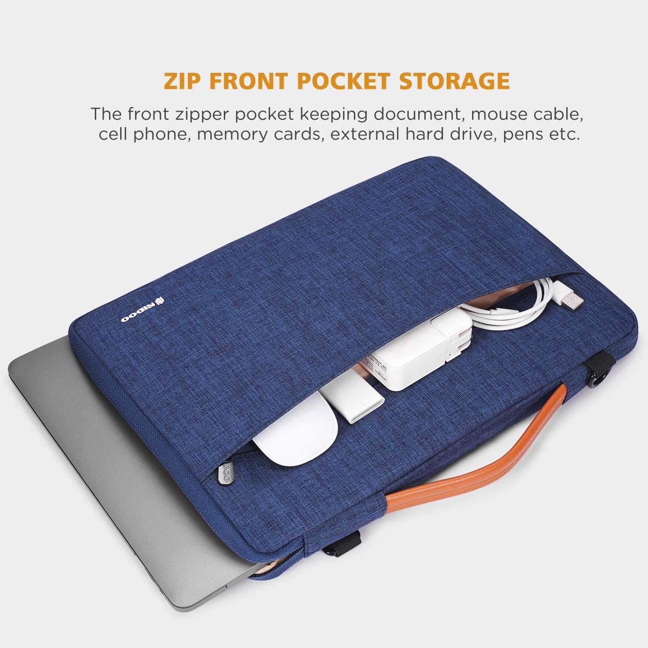 NIDOO Laptop Sleeve 15.6 inch Case Carrying Computer Bag Briefcase for 15.6" Lenovo Ideapad 330S / ThinkPad L590 E595 / 16" Legion 7 Gen 6 / Dell Inspiron 17 / HP Asus Samsung Acer Chromebook HP image 3