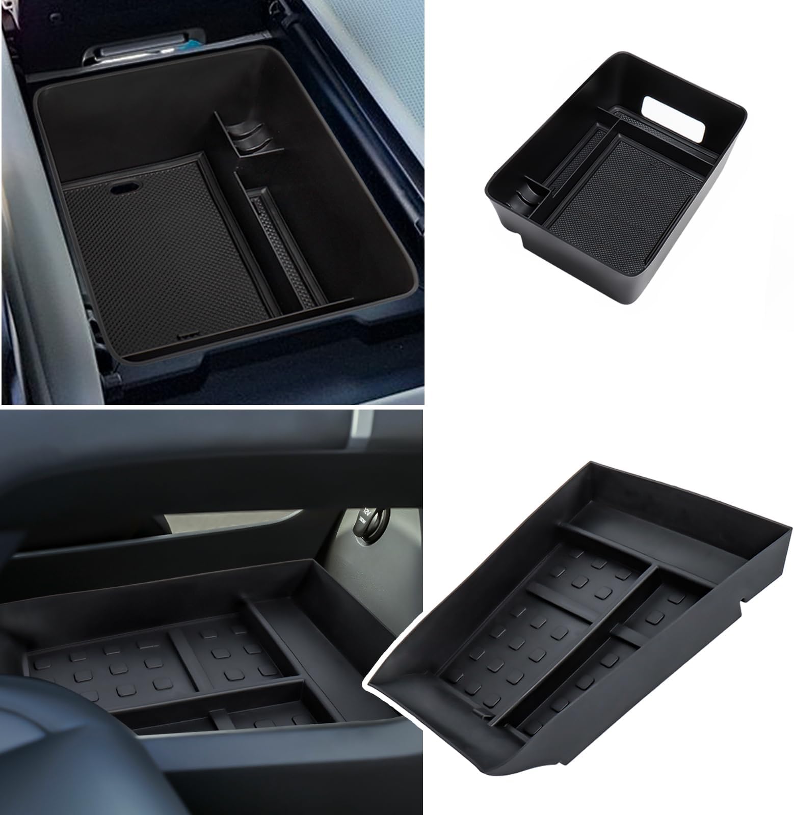 2PCS Center Console Organizer Compatible with 2024 2025 2026 Hyundai Santa Fe Accessories with Armrest Drawer Holder Storage Box