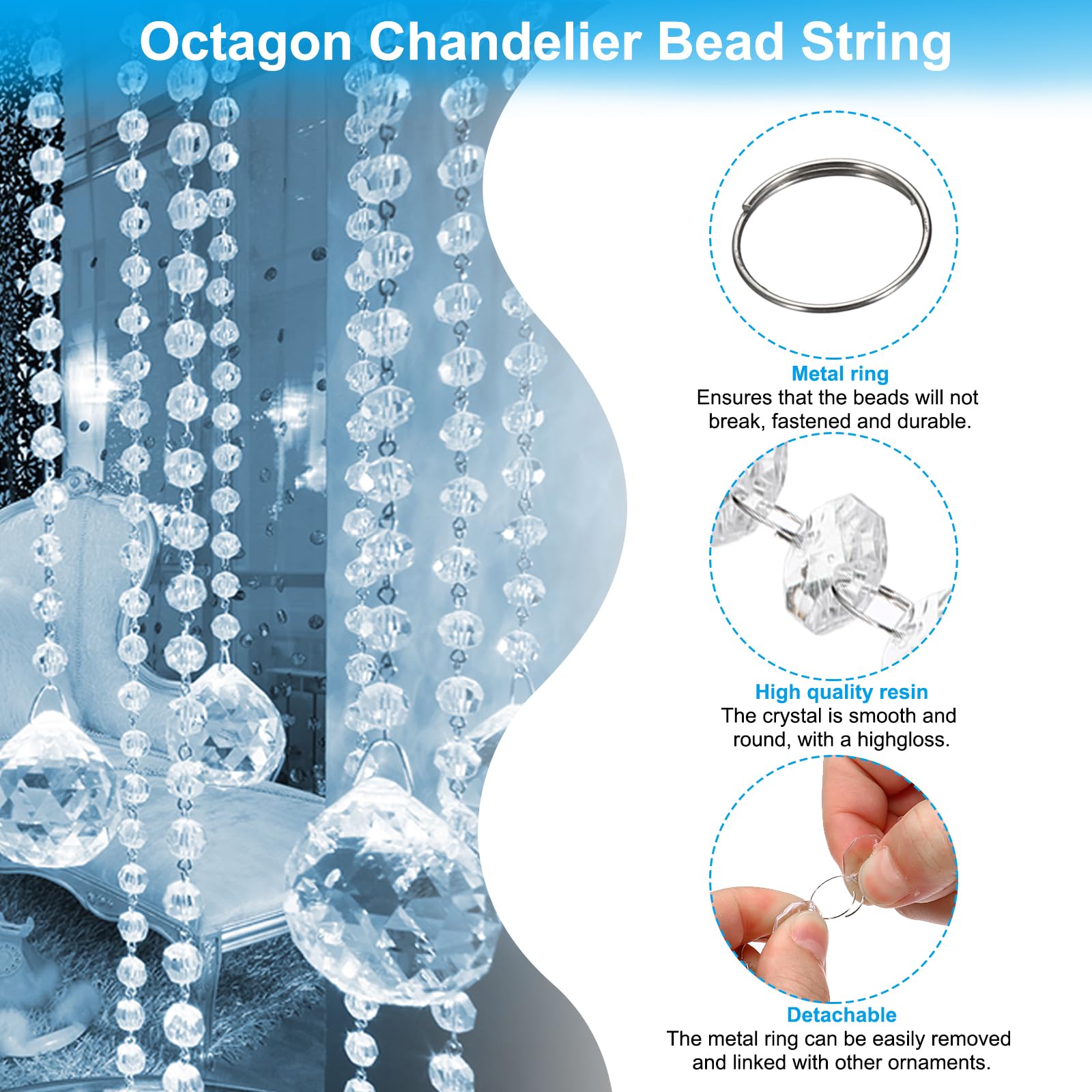 PATIKIL 14 mm Crystal Garland Strands - Image 3