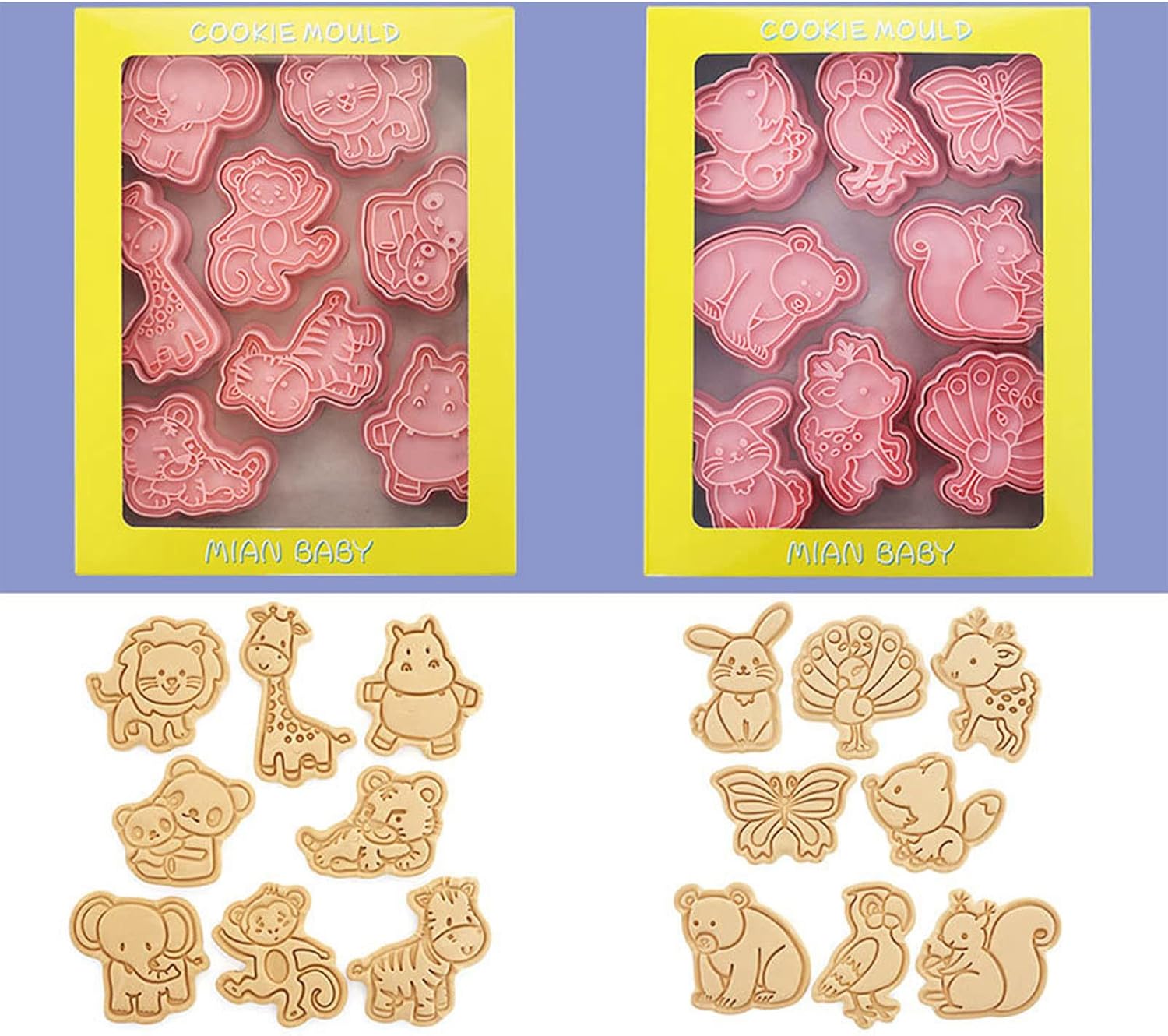 Animals Shaped Cookie Biscuit PP Push-type Household Baking Molds Animal Molds For Baking