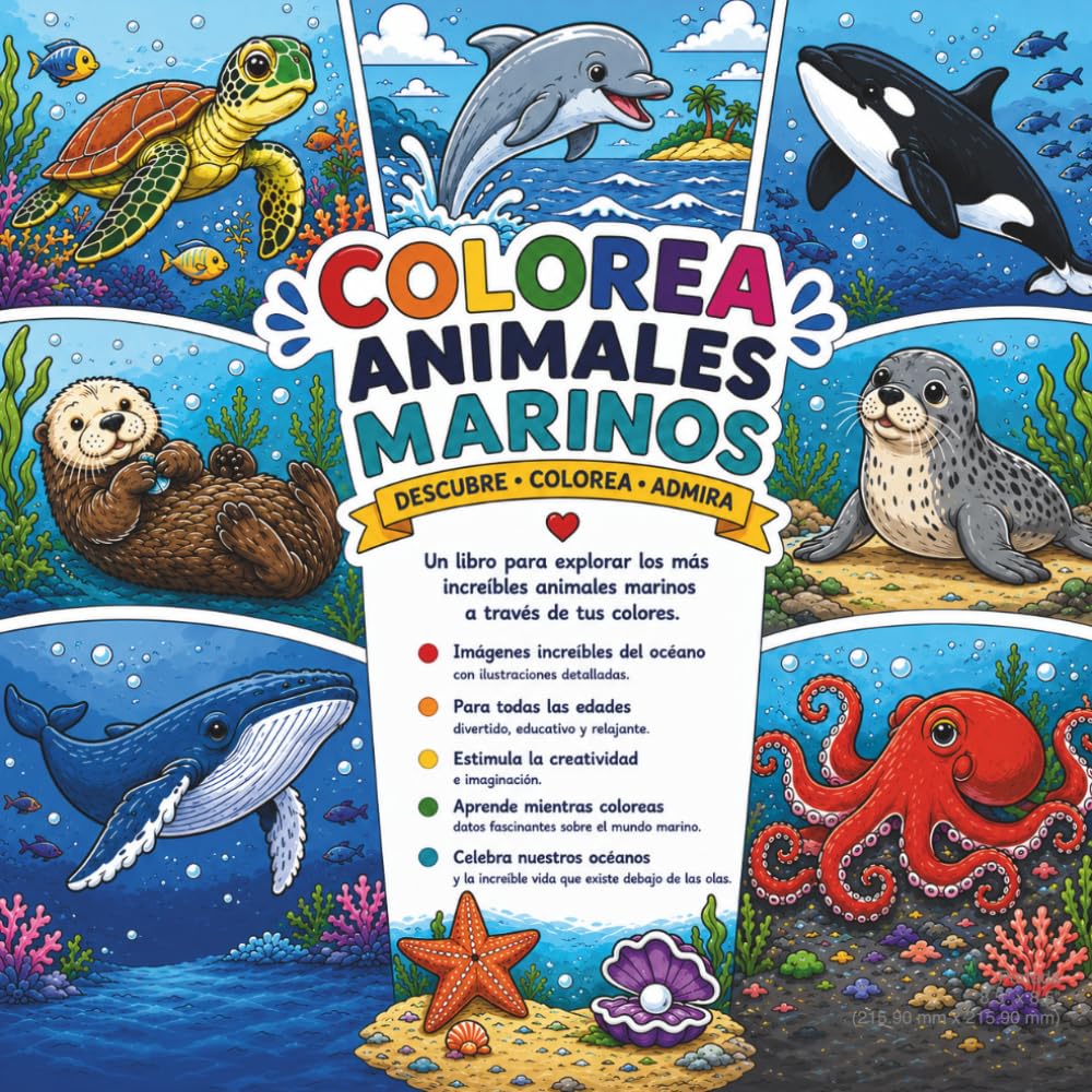 Colorea Animales Marinos: Descubre, colorea y admira el fascinante mundo del océano