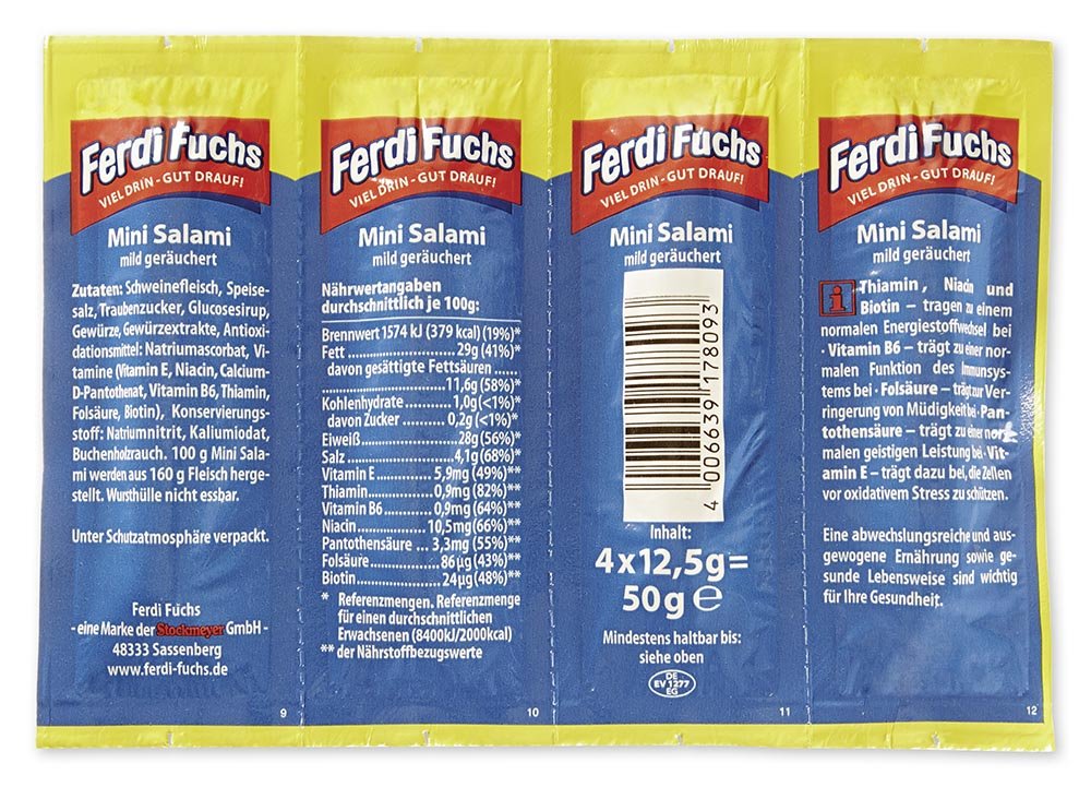 Ferdi Fuchs Mini Salami (4 Stück), 10er Pack (10 x 50 g)