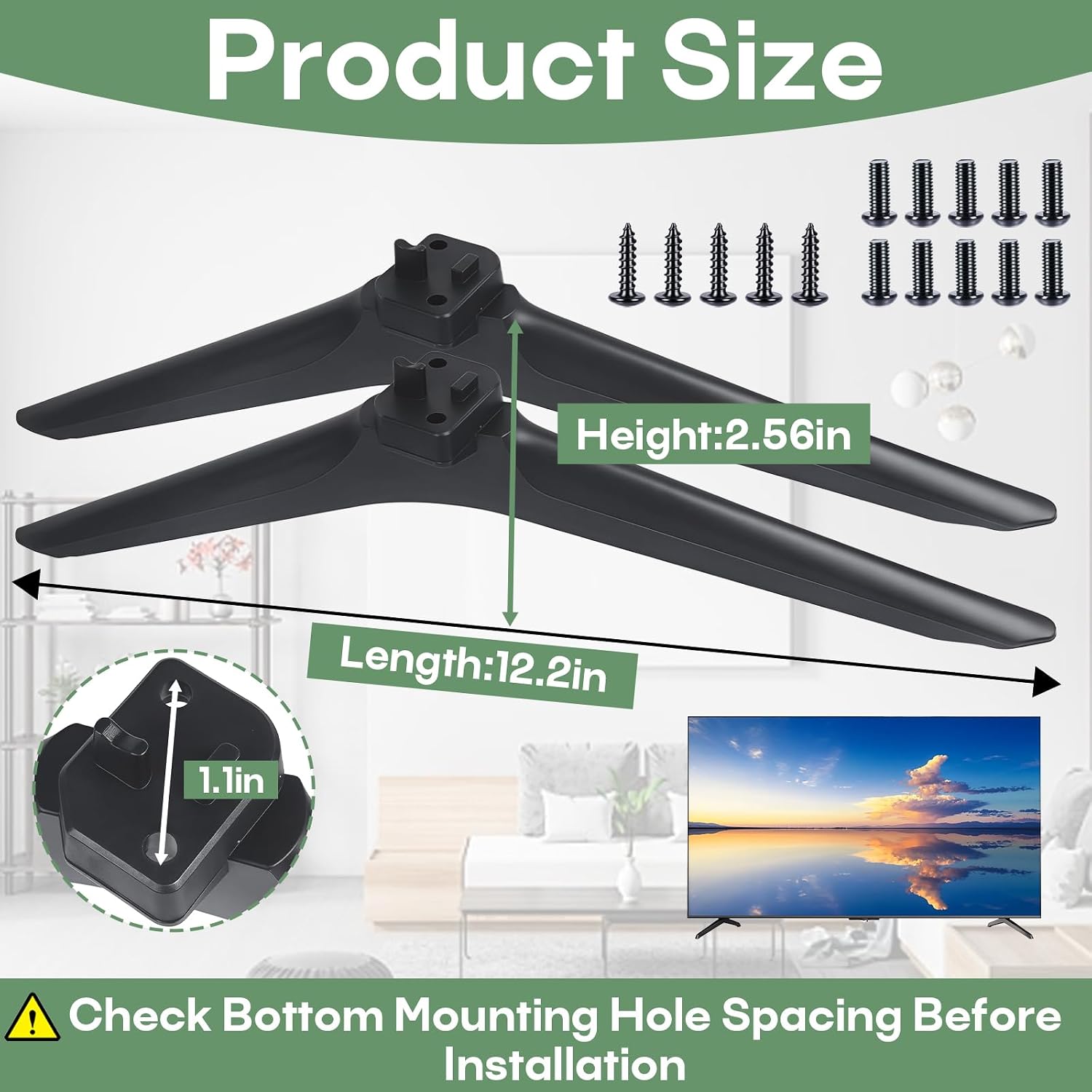 TV Stand Legs Base Compatible with Hisense 50 55 58 60 65 Inch Smart LED TV image 2