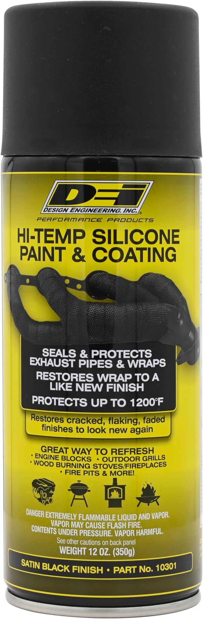 DEI 010301 High Temperature Silicone Coating, Black - 12 oz