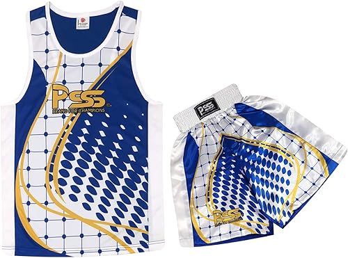 Miniatura 2 de Juego de 6 guantes de boxeo para niños, color azul, 1022 y 1113, para entrenamiento profesional, kit de accesorios para MMA Muay Thai Kickboxing, 6