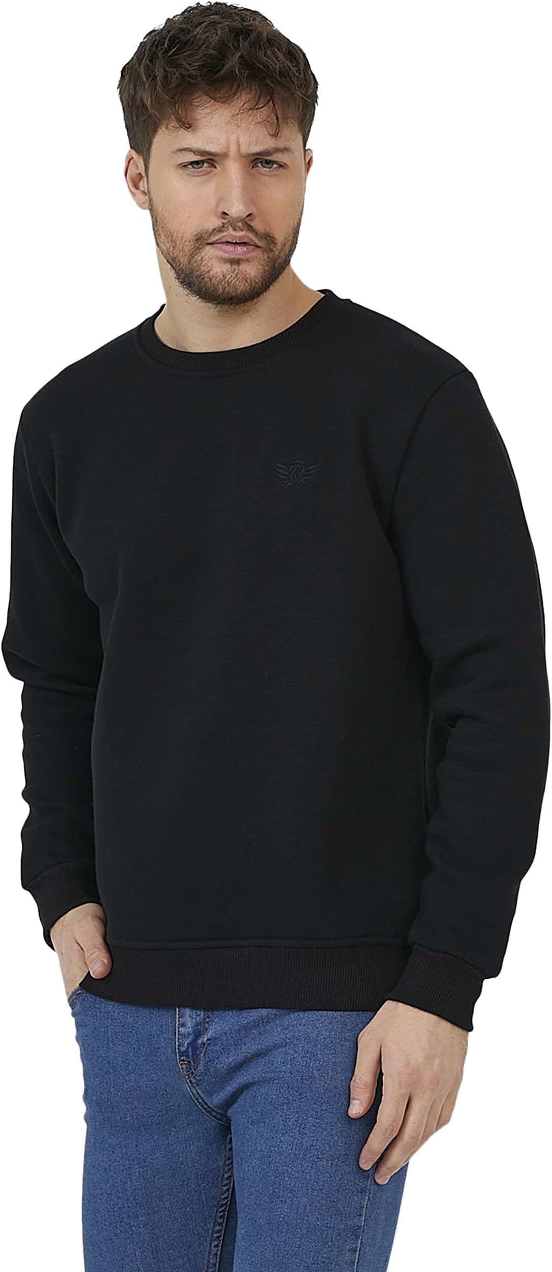 kandor Mens Plain Jumper Crew neck Sweatshirt Casual mens Top