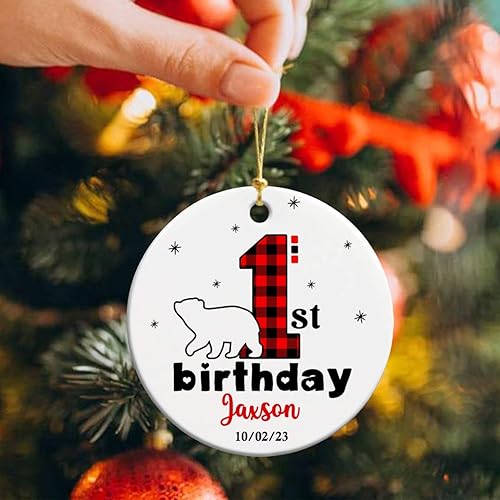 Vista 54 de Adorno de cerámica personalizado para la segunda Navidad del bebé, vaca lechera Feliz Navidad 2025, regalo personalizado para los amantes