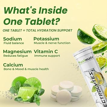 Electrolytes Water Tablets 60 pcs High Strength Hydration Tablets, Potassium Chloride & Sodium, Gluten Free & Vegan Gym Workout (Pack of 3)
