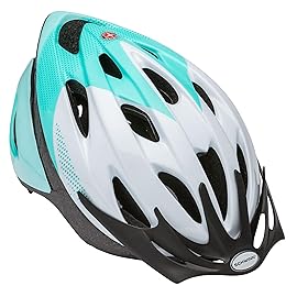 Schwinn Thrasher Bike Helmet for Adult Men Women Age 14+ with Suggested Fit 58-62cm, No Light Option, Lightweight with Adjustable Side and Chin Strap, Bike Accessories, Teal/White