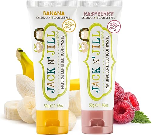 Miniatura 10 de Jack N' Jill Natural Kids Pasta de dientes – Goma de burbujas y bayas y crema – Orgánico, sin gluten, vegano, libre de BPA, sin flúor, sin SLS, sin