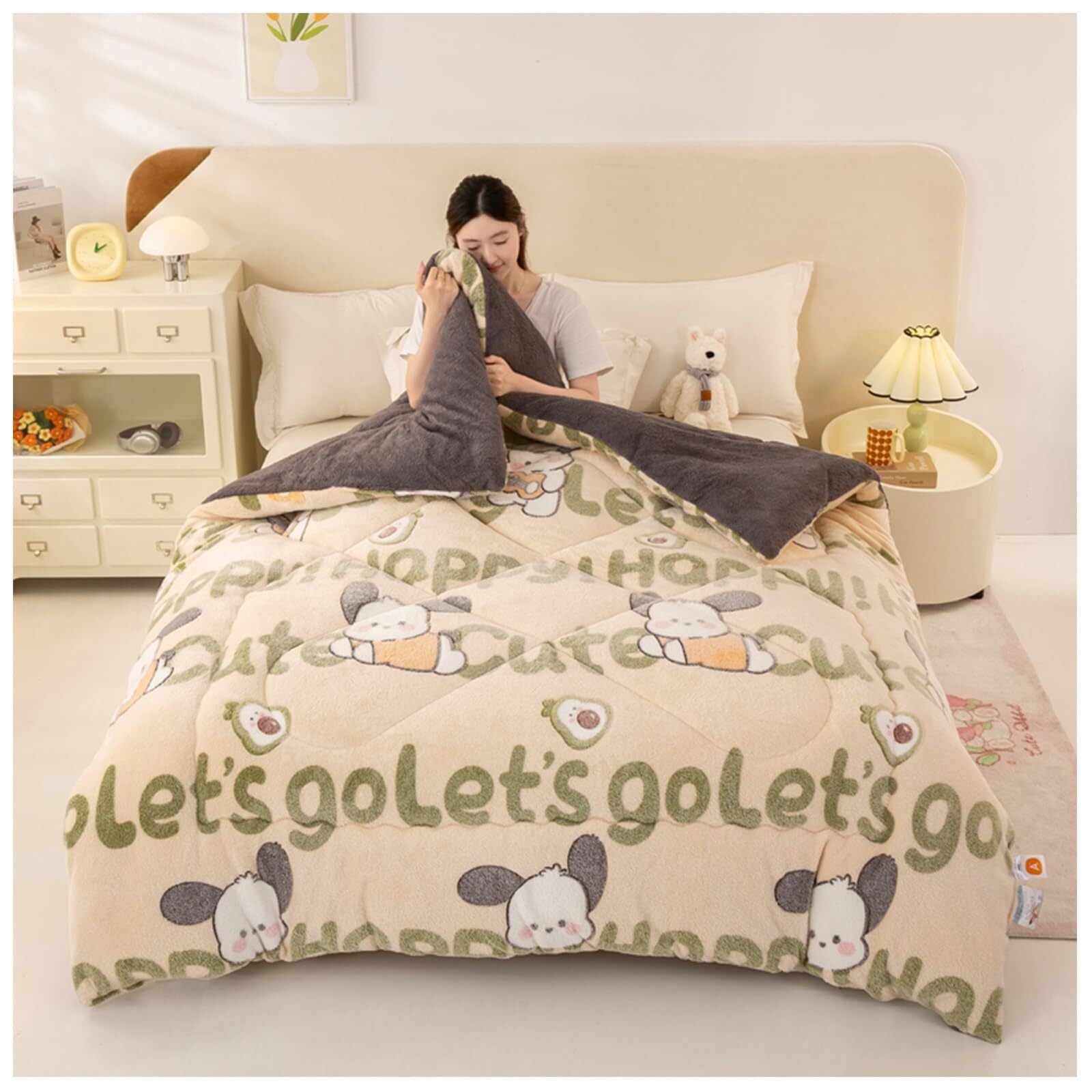 Super Soft Thickened Warm Lamb Quilt Winter Blanket, Breathable Fluffy Plush Double Sided Velvet Blanket for Cold Weather(Color1,150x200cm(3.5KG))