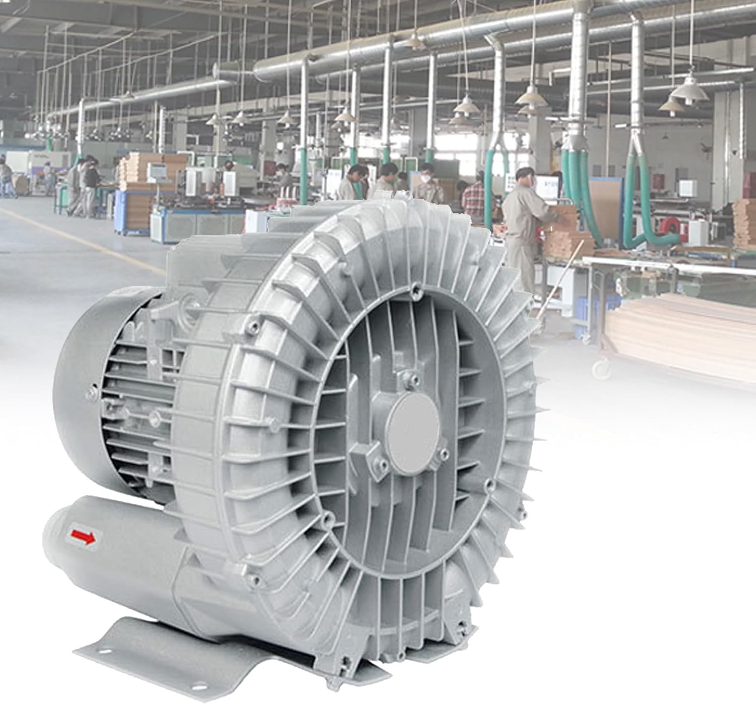 220V/380V Regenerative Blower - Single & Three Phase Electric Air Pump for Factory & Basement Ventilation, 250W High Efficiency Ring Blower