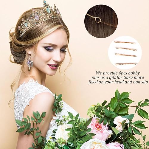 Vista 33 de AHONEY Diadema negra, Cristal, diamantes de imitación, aleación Dorado rojizo