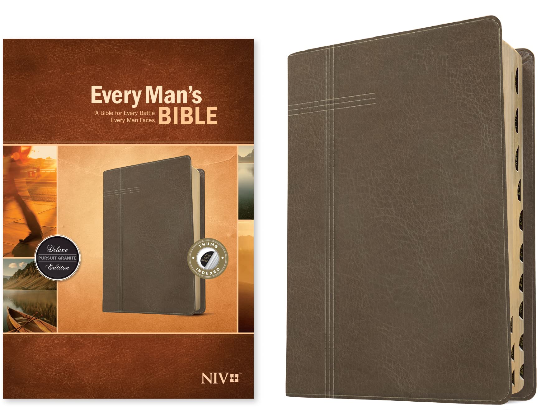 Every Man’s Bible NIV (LeatherLike, Pursuit Granite, Indexed)