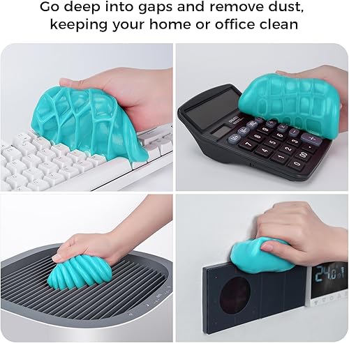 Miniatura 4 de Paquete de 2 limpiadores universales de polvo de gel de limpieza para automóvil teclado de ventilación de automóvil tablero de limo masilla de