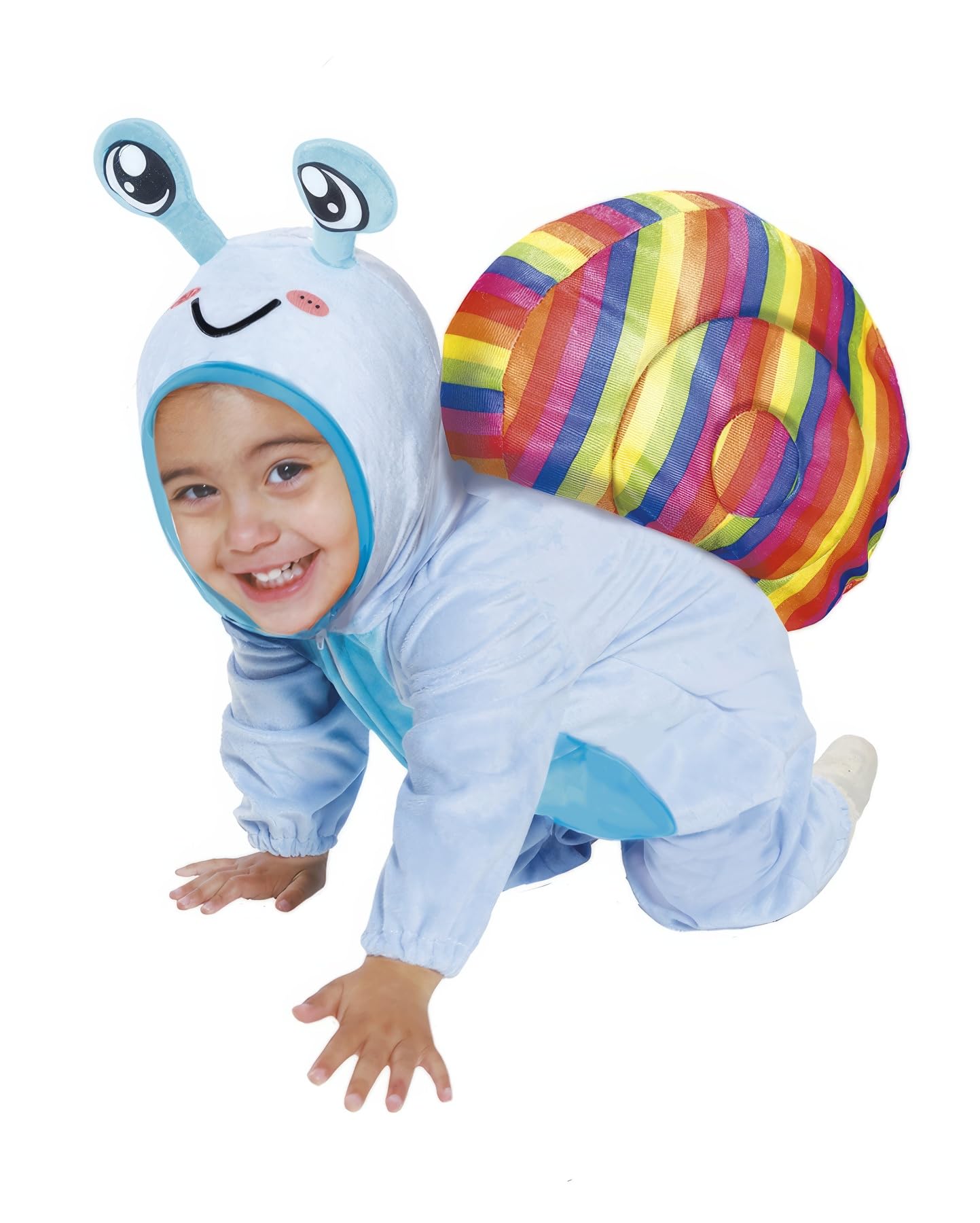 FIESTAS GUIRCA | Baby Snail Fancy Dress Costume (12-18 Months) - Hood, Backpack and All-in-One - Unisex Animal Costumes for Babies - Ideal for Halloween and Parties - Blue and Multicoloured โ image 1