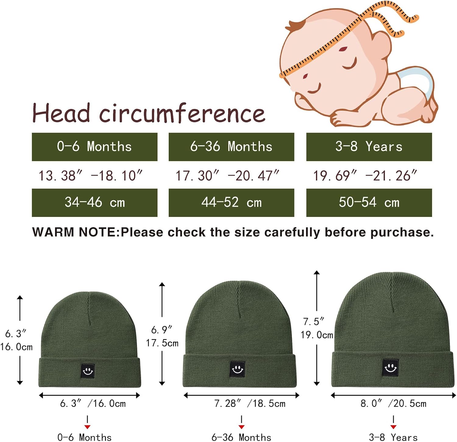 2Pack Baby Beanie Knit Toddler Hat for Girls Boys 0-8 Years - Image 6