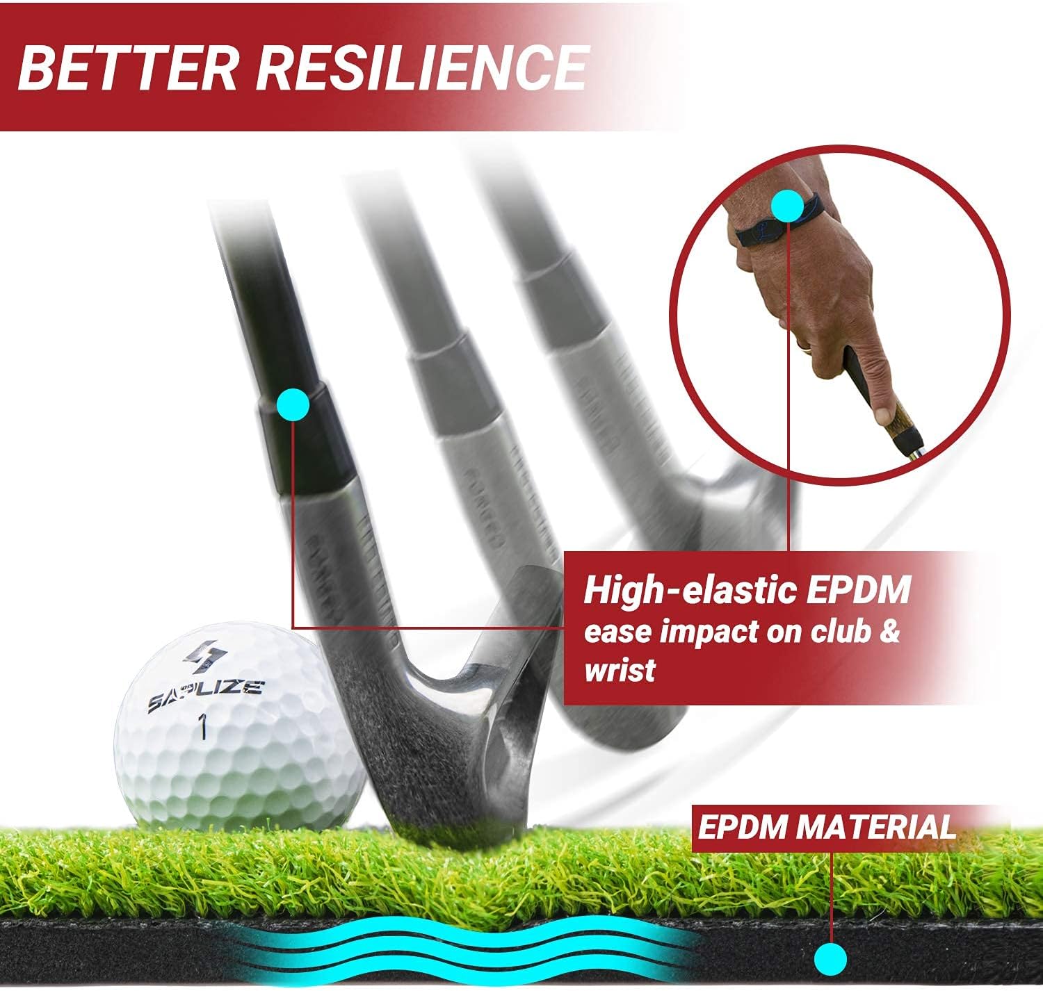 SAPLIZE 12"x24" Shock Absorbent Golf Hitting Mat with Soft Base, Including Golf Tees，Portable Golf Practice Grass Mat for Indoor/Outdoor, Anti-Deformation : Sports & Outdoors