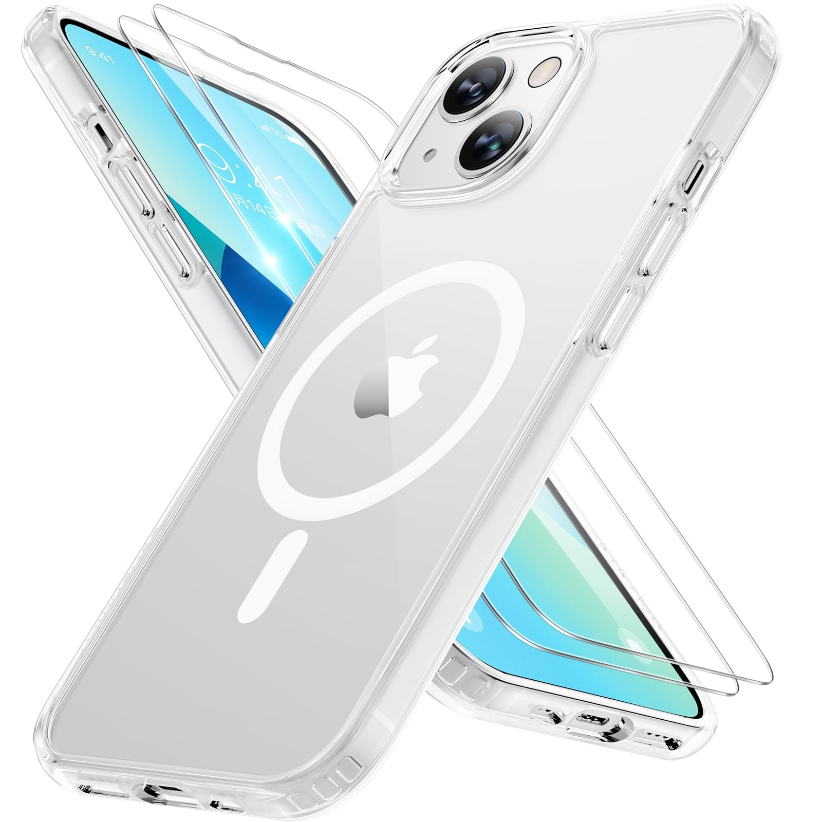 Miracase Magnetisch für iPhone All Series Hülle mit Magsafe [TOP Militärschutz & Magnetkraft] Stoßfest Kratzfest mit Samtiger Haptik Extrem Langlebig Handyhülle für iPhone