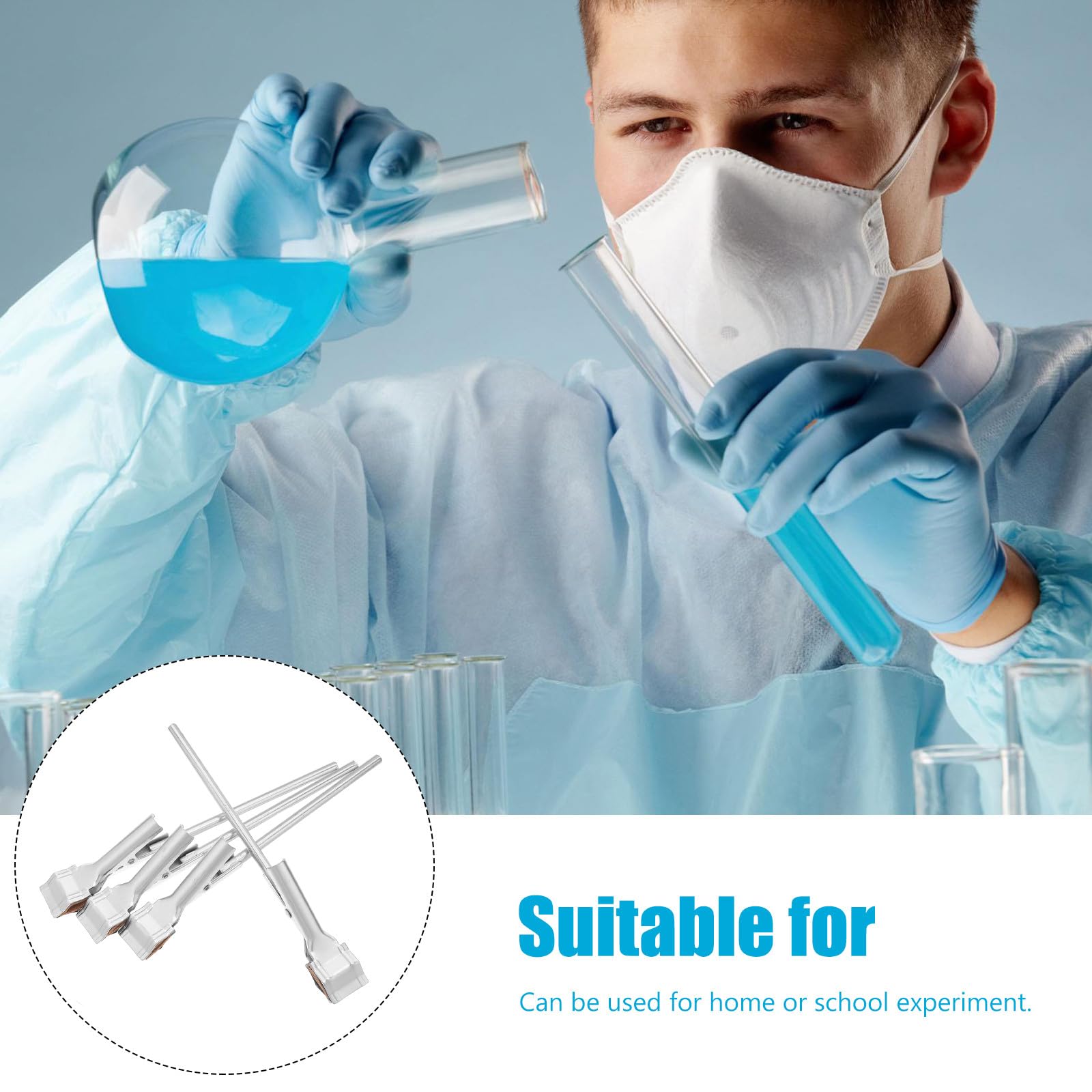 IMIKEYA Morsetto ad anello da 4 pezzi: supporto da laboratorio per provette, becher, fiasche, provette - Morsetto per chimica sperimentale - Forniture da laboratorio