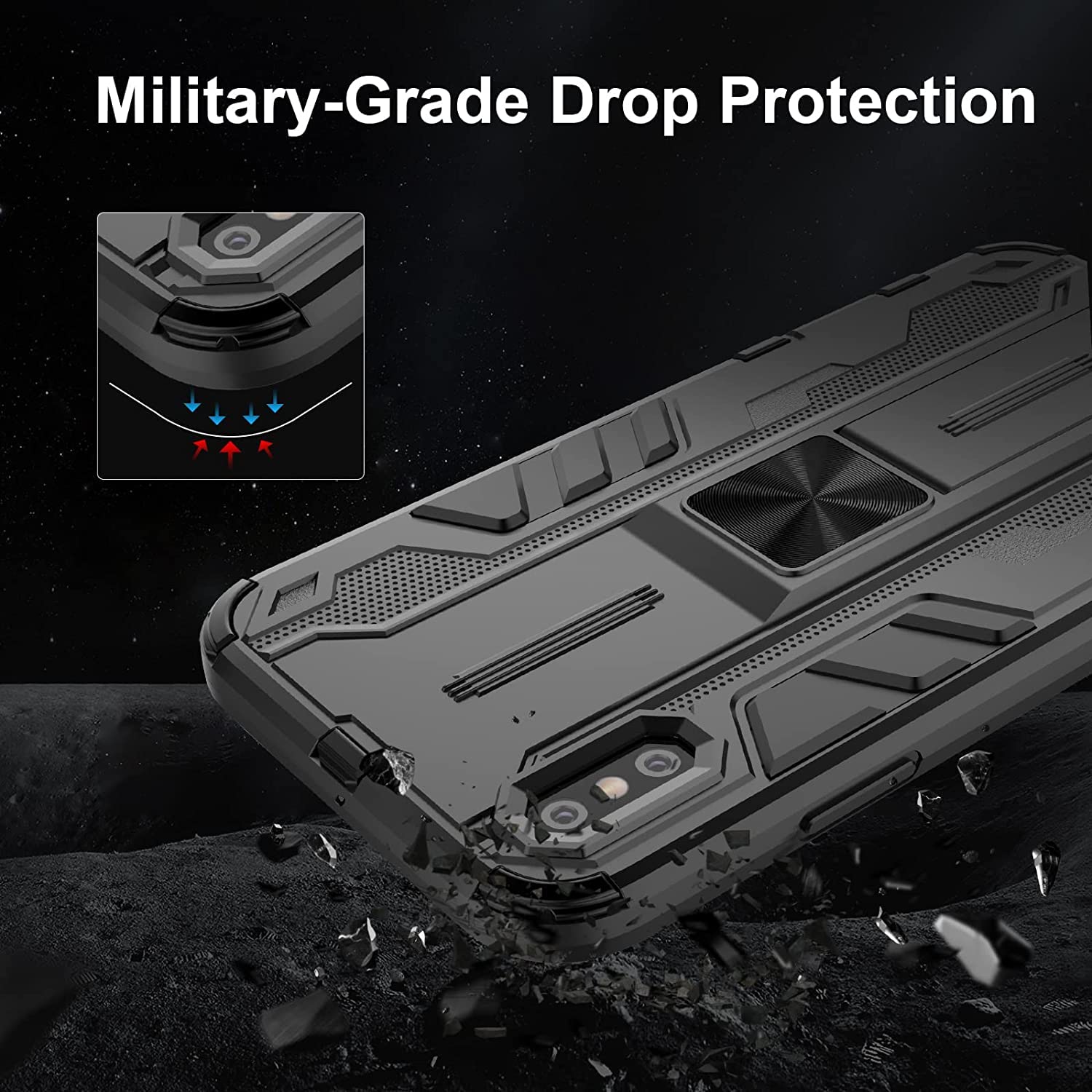 Funda para Xiaomi Redmi Note 15 Pro 5G, Carcasa Antigolpes con Soporte anular metálico, Case Protectora de Grado Militar, Azul — view 267