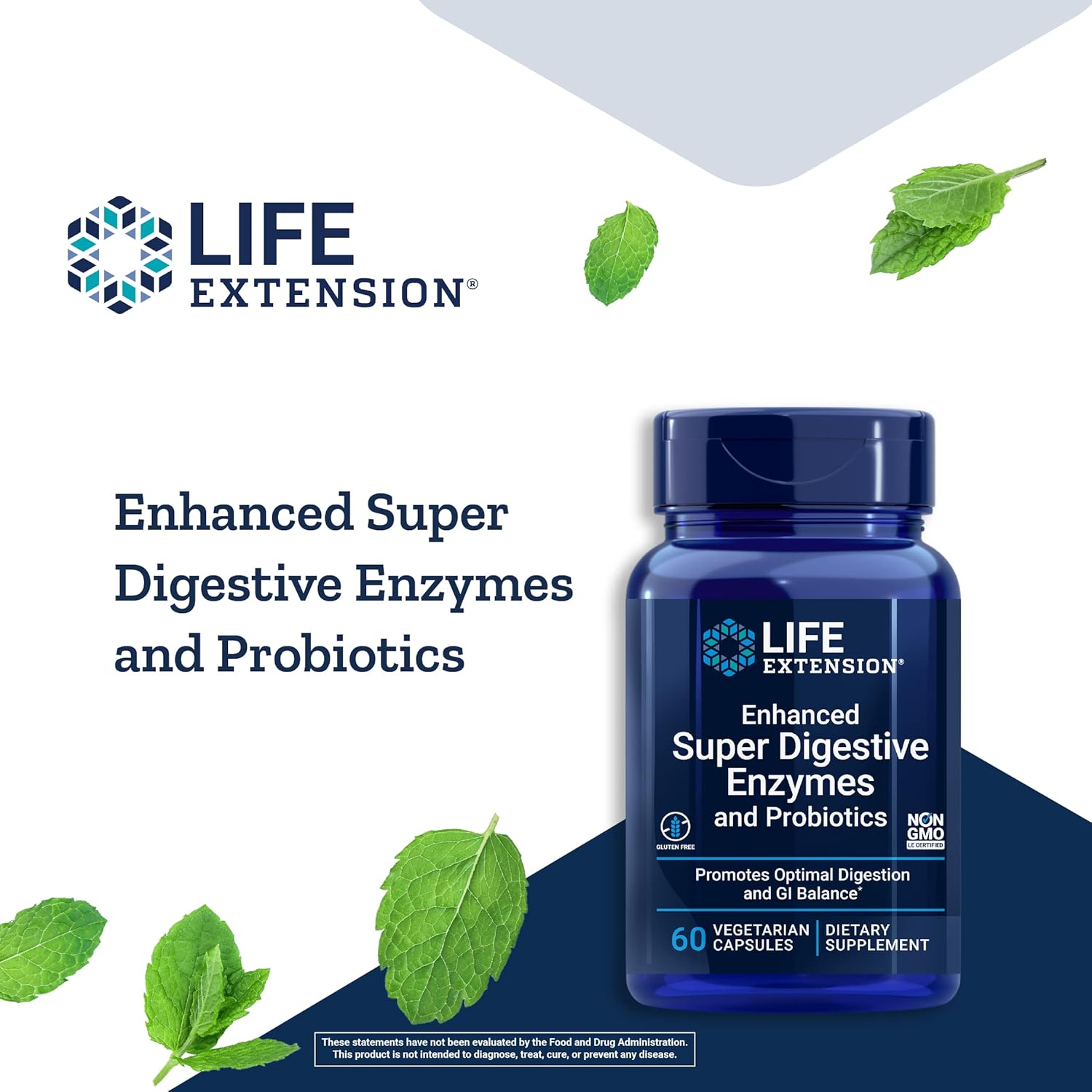 Life Extension Enhanced Super Digestive Enzymes & Probiotics -Vegetarian-Friendly Digestive Health Formula For GI Balance - Plant-Based Diet Aid - Non-GMO, Gluten-Free - 60 Vegetarian Capsules : Health & Household