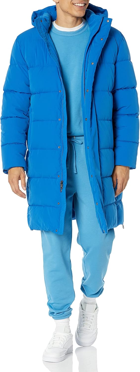 Amazon Essentials Mens Hooded Long Puffer Coat XX-Large Bright Blue