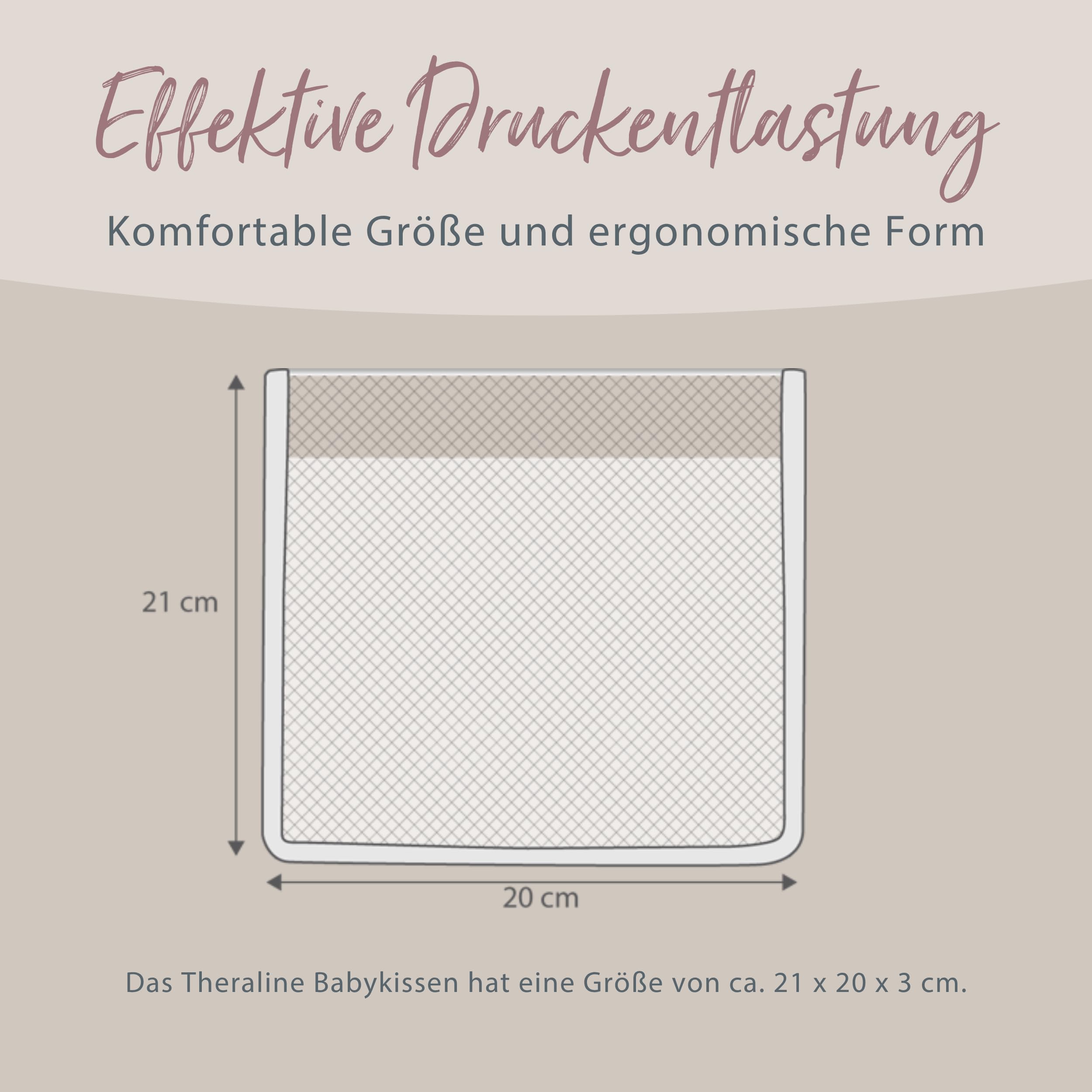 Theraline Babykissen gegen Plattkopf, ergonomisches Babykissen Plagiozephalie, sicheres 3D Abstandsgewebe gegen Verformung, Größe 1 (bis ca. 7 kg) (grau)