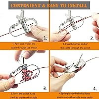 Vista 4 de Cable y cabrestante para cubierta de piscina, cable de cubierta de piscina resistente de 100 CW y trinquete para asegurar cubiertas de piscina sobre