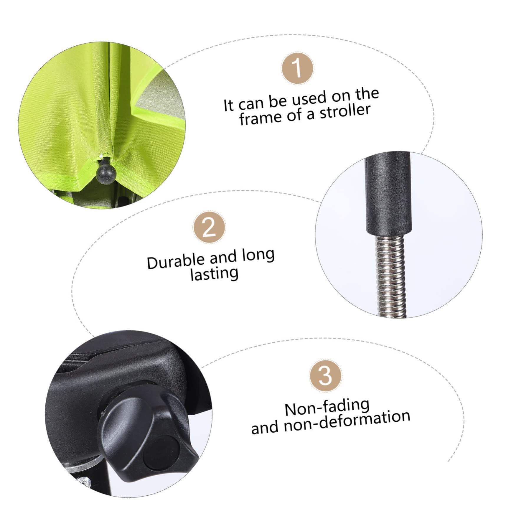 KOMBIUDA 2stücke Stroller Parasol Mit Uv-schutz Abnehmbare Kinderwagen Und Buggy- Für Optimalen Schutz Bei Sonnenstrahlen Und Regen Installieren Langlebig Und Geeignet Für Modelle