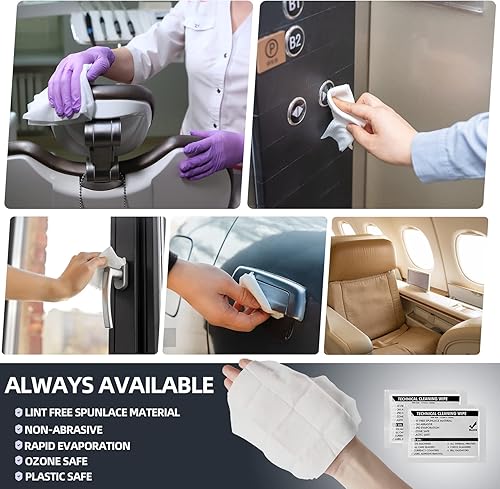 Miniatura 6 de 99.9% Almohadillas de preparación técnica de 5.7 x 5.9 pulgadas, multiusos, grandes, no tejidas, prácticas, limpiadoras