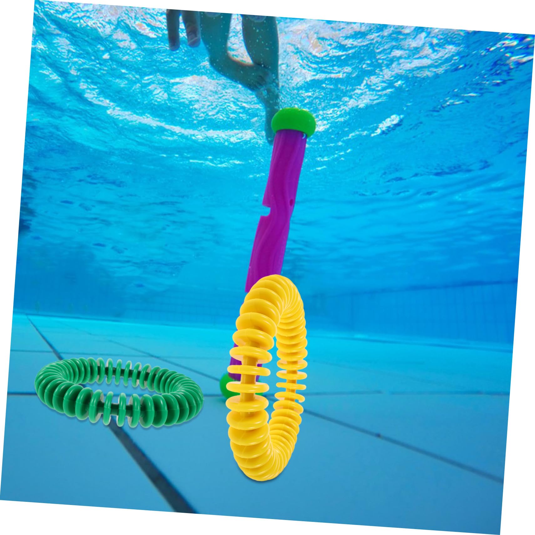 Toyvian 4 Pièces Jeux de Plongée pour Garçon Fille Anneaux de Natation Bouées Anneaux de Jet Entraînement sous-Marin Bouées de Natation