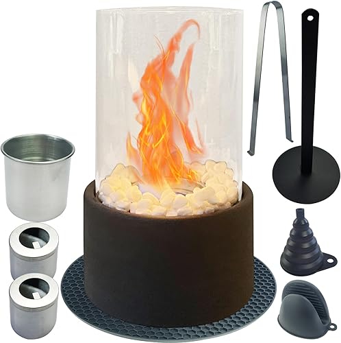 Chimenea de mesahoguera, mini chimenea portátil, calentador de combustible, quemador de bioetanol, para interiores y exteriores, hogar, jardín,