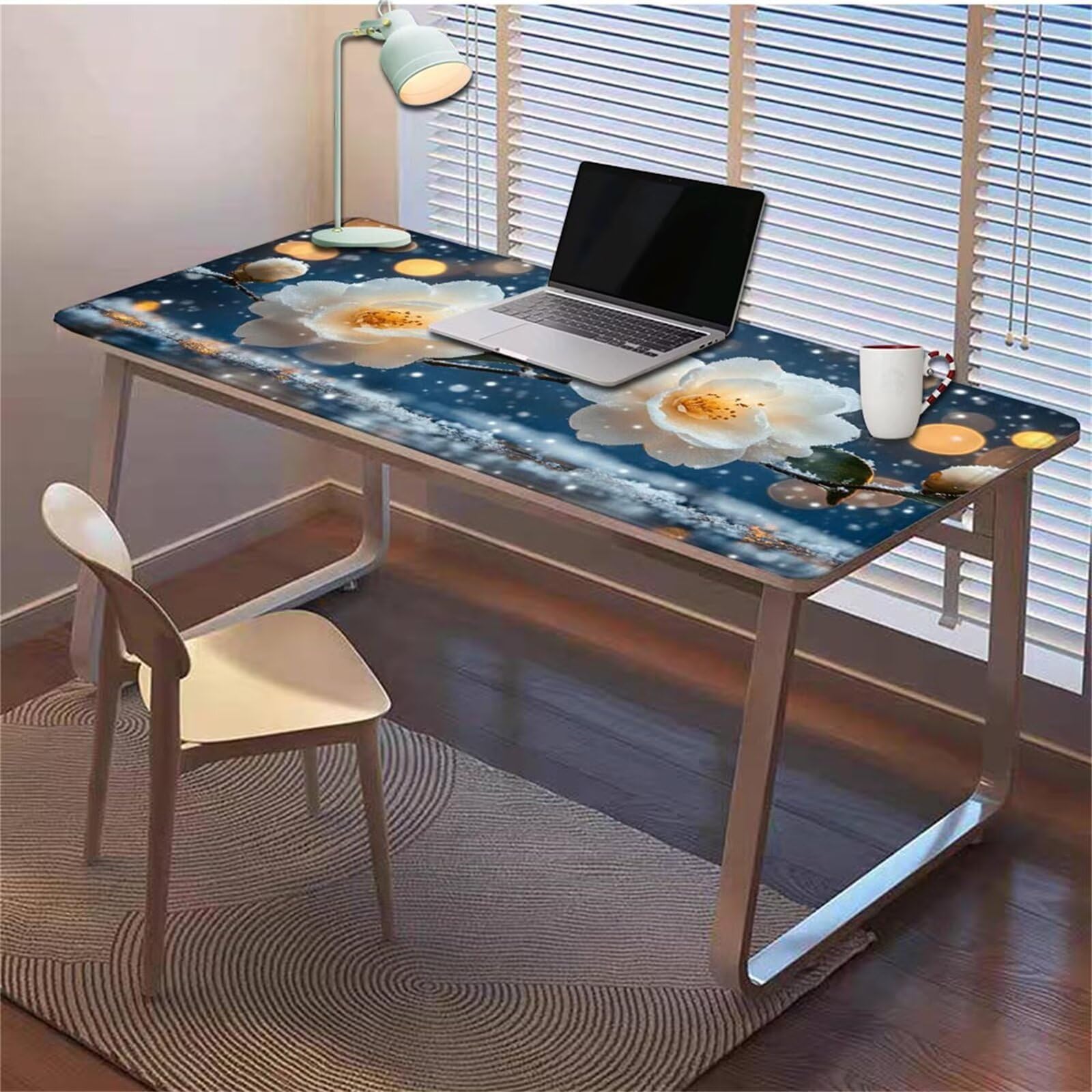 Gamingowa podkładka pod mysz 1200 x 600 x 3 mm, XXL, wodoszczelna, odporna na ścieranie, z przyszytymi krawędziami, niebieska, podkładka na biurko, poprawia prędkość i precyzję pod laptopa, komputer