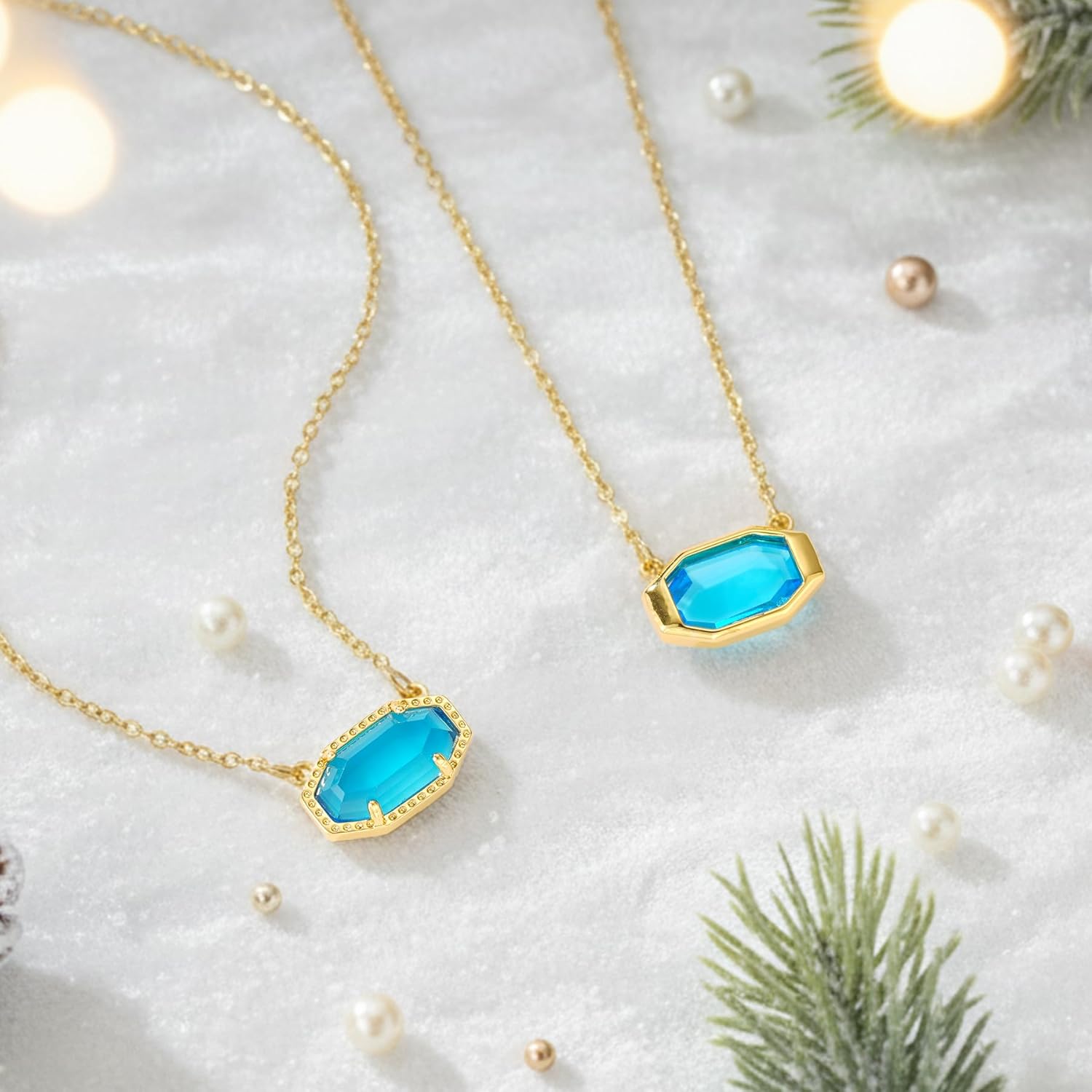 Birthstone Necklace for Women 14K Gold Plated Dainty Pendant Teen Trendy Stuff Jewelry Gift Chain 17+3 Inch - Image 2