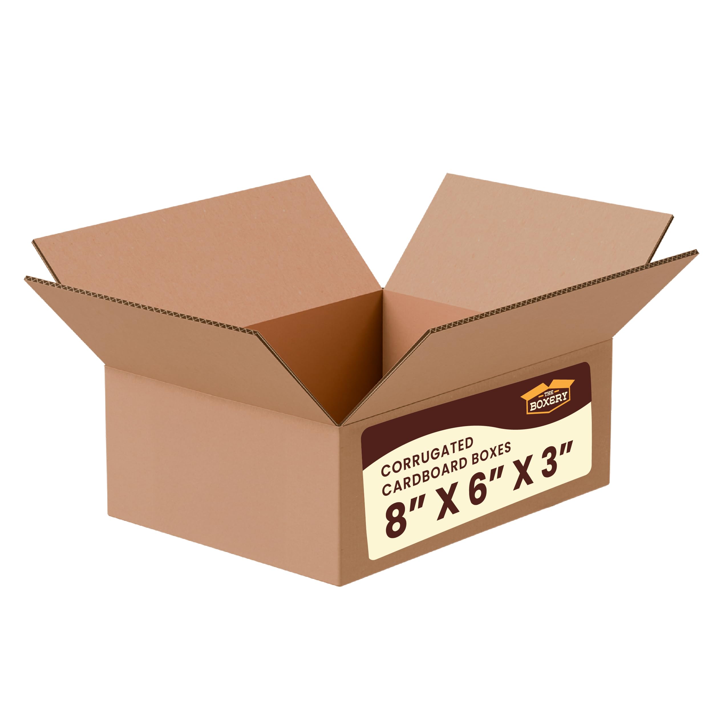 The Boxery 8"x6"x3" Corrugated Shipping Boxes 25-Pack