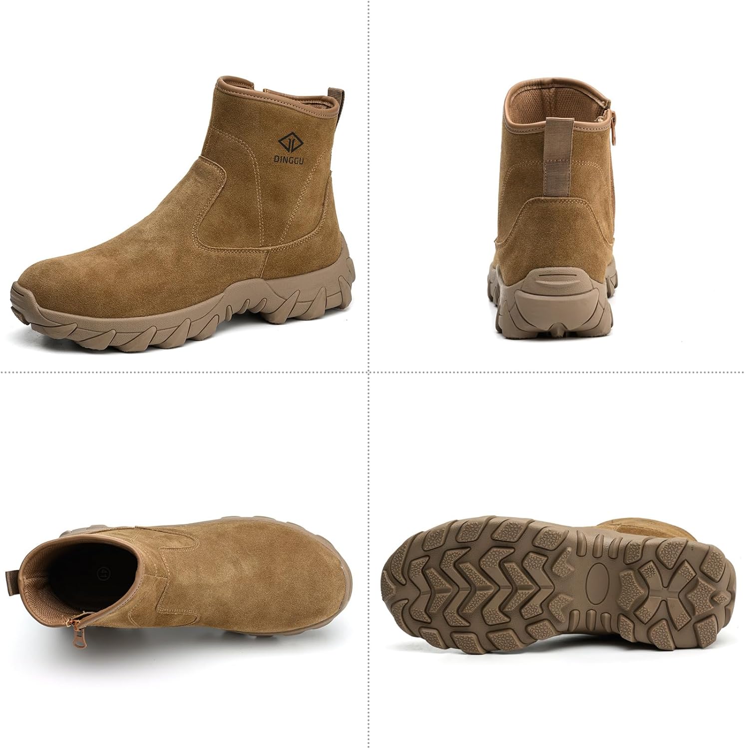 Steel Toe Boots for Men Leather Welding Comfortable Work Boots Slip Resistant Safety Construction Shoes - Image 6