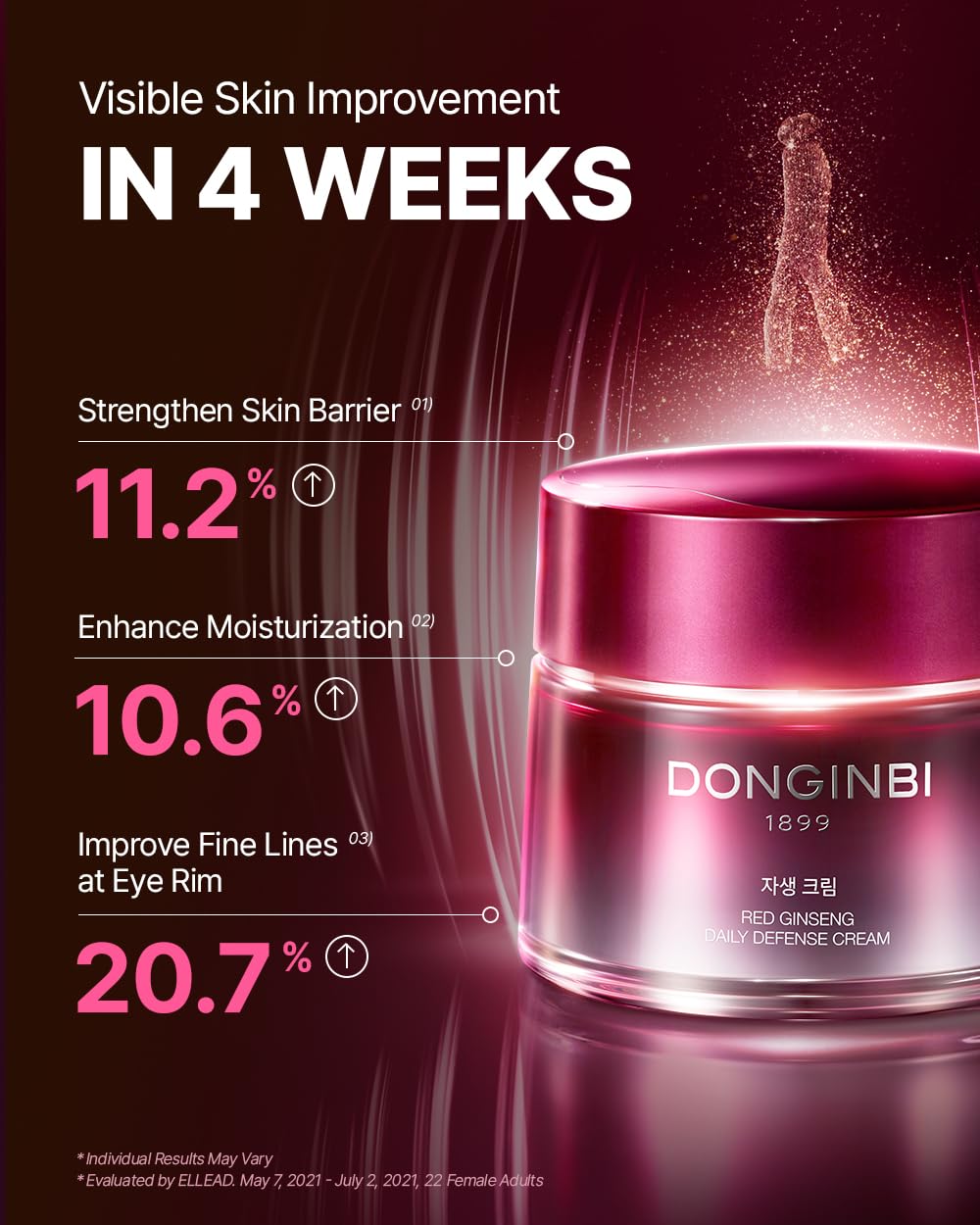 Donginbi Red Ginseng Daily Defense Cream - Firming Cream for Loose Surface, Face Moisturizer for Skin Barrier Repair, Korean Red Ginseng, Skin Care Gifts for Women, 0.8 floz / 25 ml - Image 2