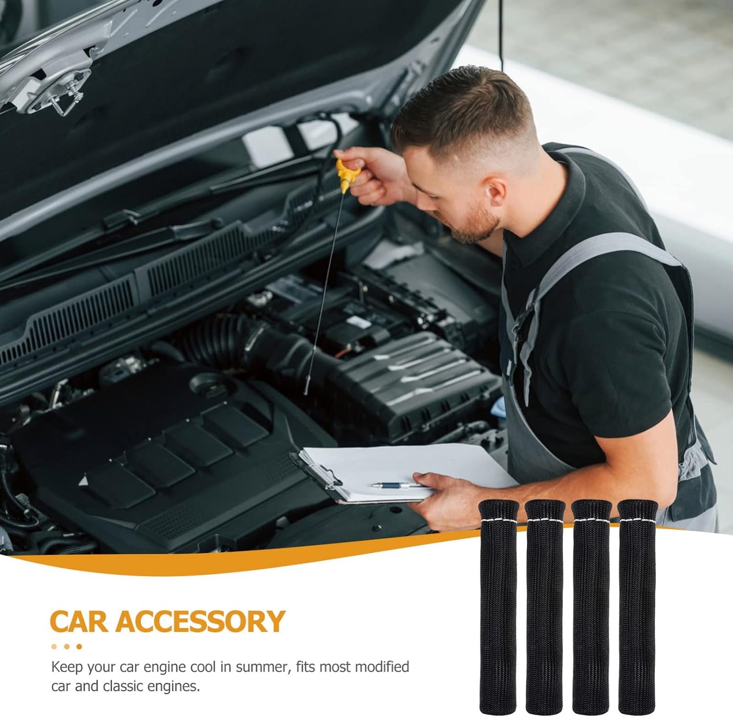 Garneck 8Pcs Spark Plug Wire Sleeve Spark Plug Heat Protector for Automotive Wires Durable Heat Shielding for Enhanced Performance