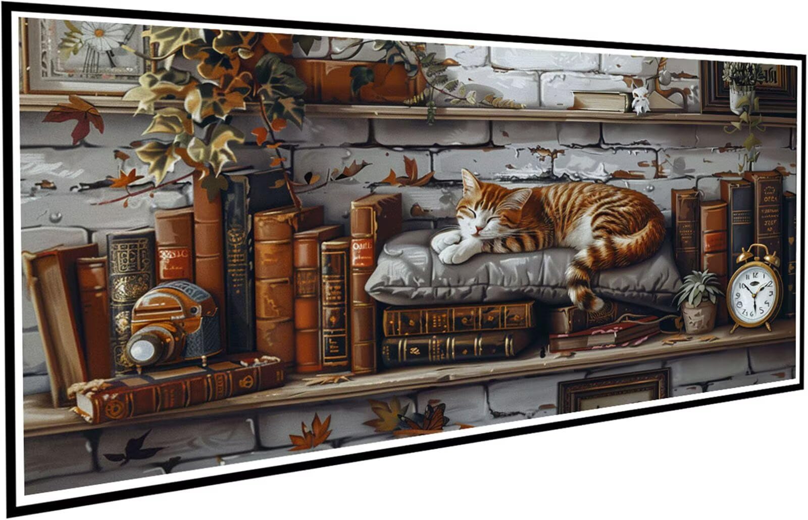 Diament Malarstwo Kot Diament Malarstwo dla dorosłych, 5D Diament Malarstwo Książka Haft Diamenty Duży rozmiar 70 x 140 cm, DIY Rhinestone Ścieg krzyżykowy Ręczna aktywność do dekoracji ścian, prezent