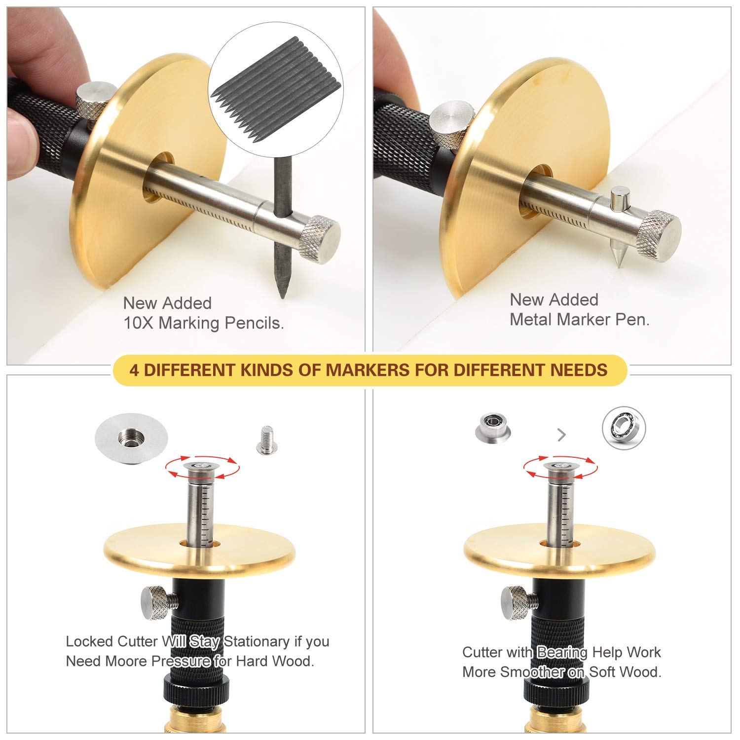 Roue Trusquin Plus avec fonction micro réglage (Noir)